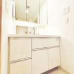 三面鏡、ハンドシャワー付きで使い勝手の良い洗面化粧台(周辺) 三面鏡、ハンドシャワー付きで使い勝手の良い洗面化粧台(周辺)